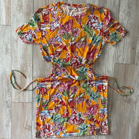 Zara summer floral cutout dress - Picture 3 of 6